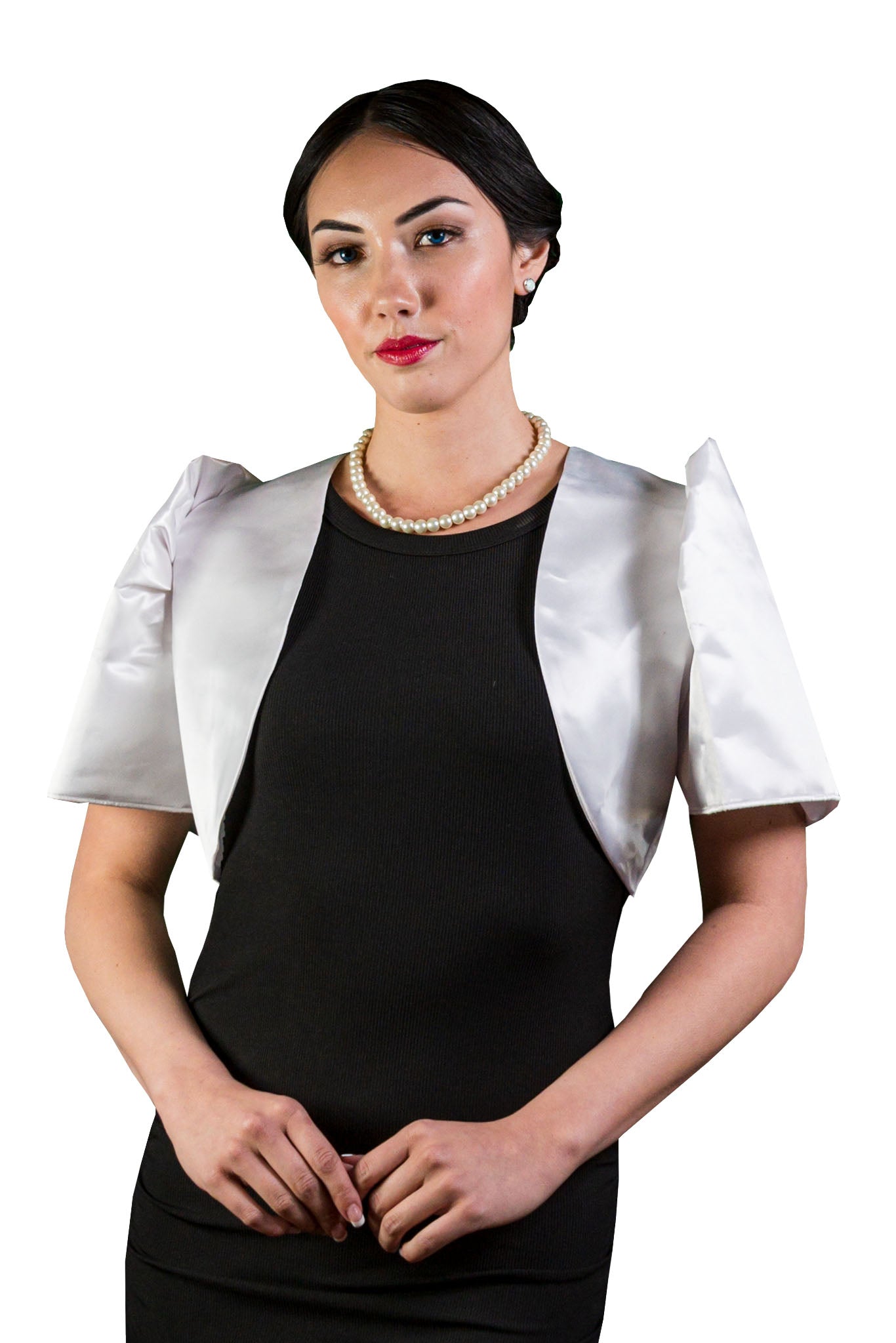 Barong Warehouse White Satin Bolero