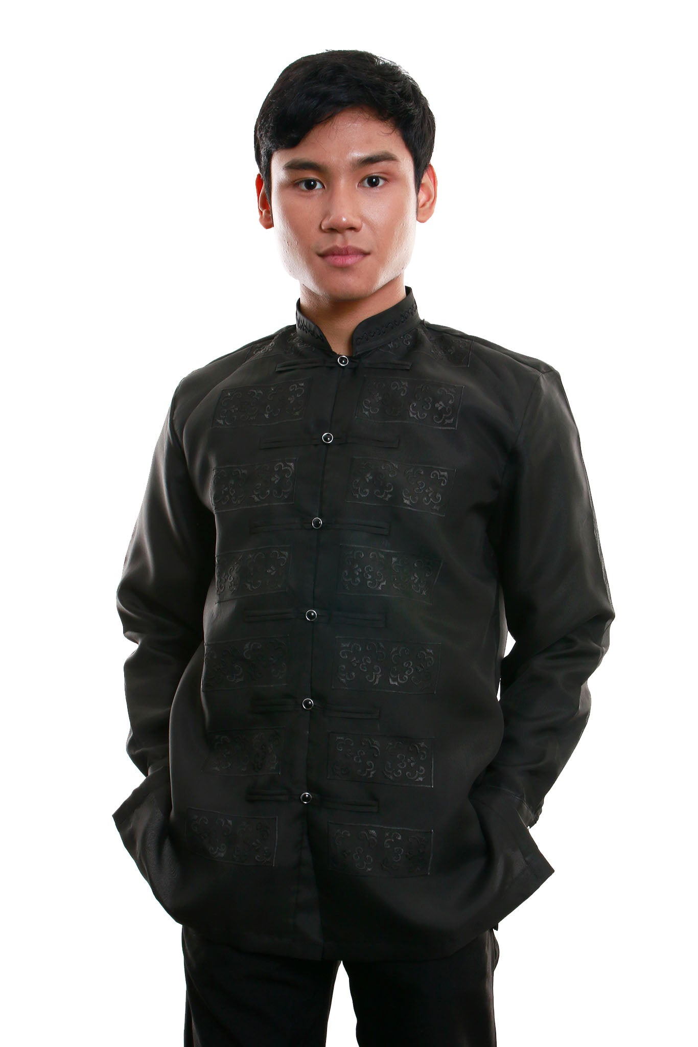 MEN - Black and Gray Barong Tagalog