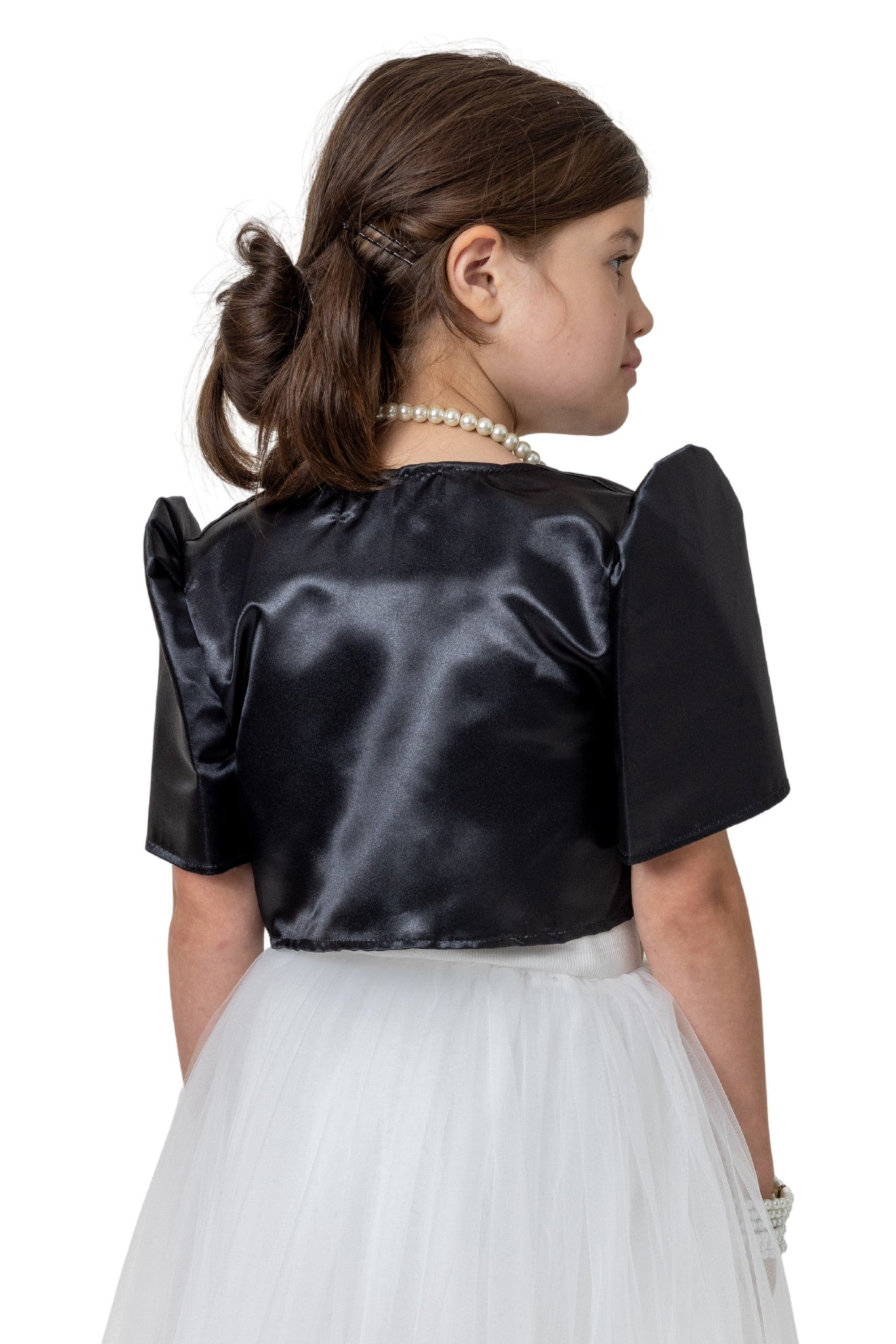 Barong Warehouse - AR07 - Girls' Satin Bolero Black - Filipiniana