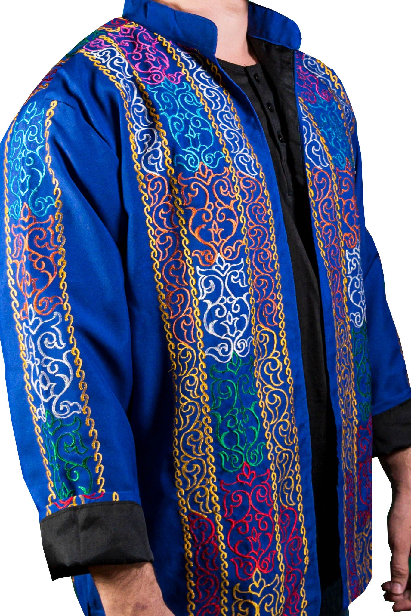 BARONG WAREHOUSE - Maranao Okir Embroidery Unisex Blazer - Blue
