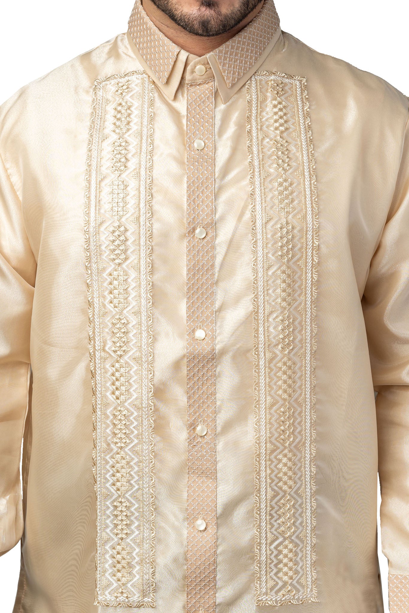 Barong Warehouse - MO32 - Big & Tall - Organza Barong Tagalog Full-Open with Lining