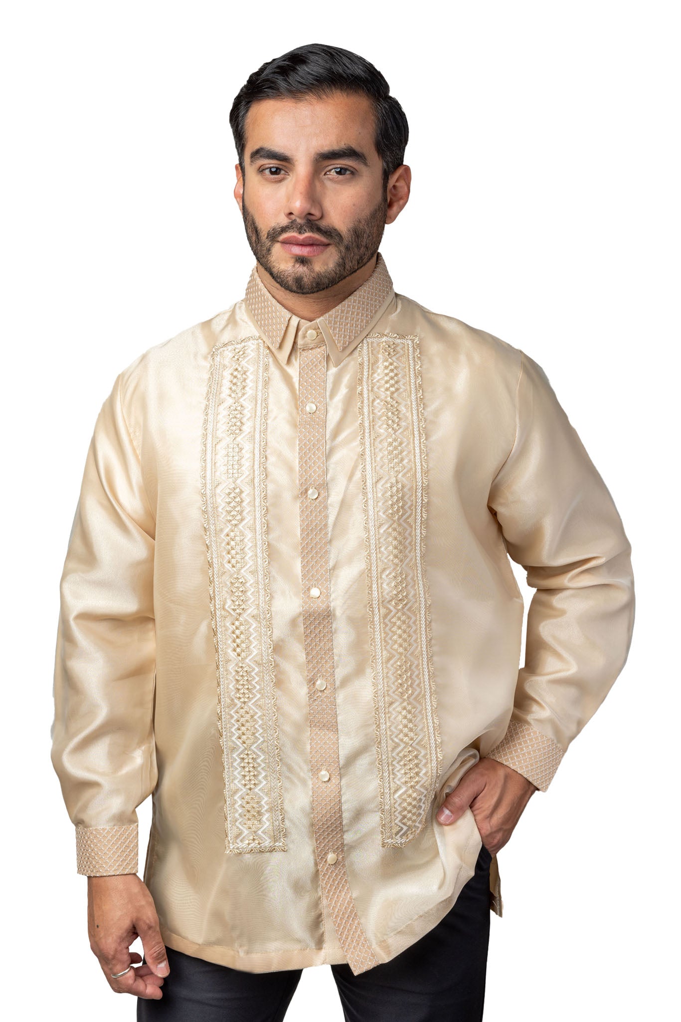 Barong Warehouse - MO32 - Big & Tall - Organza Barong Tagalog Full-Open with Lining