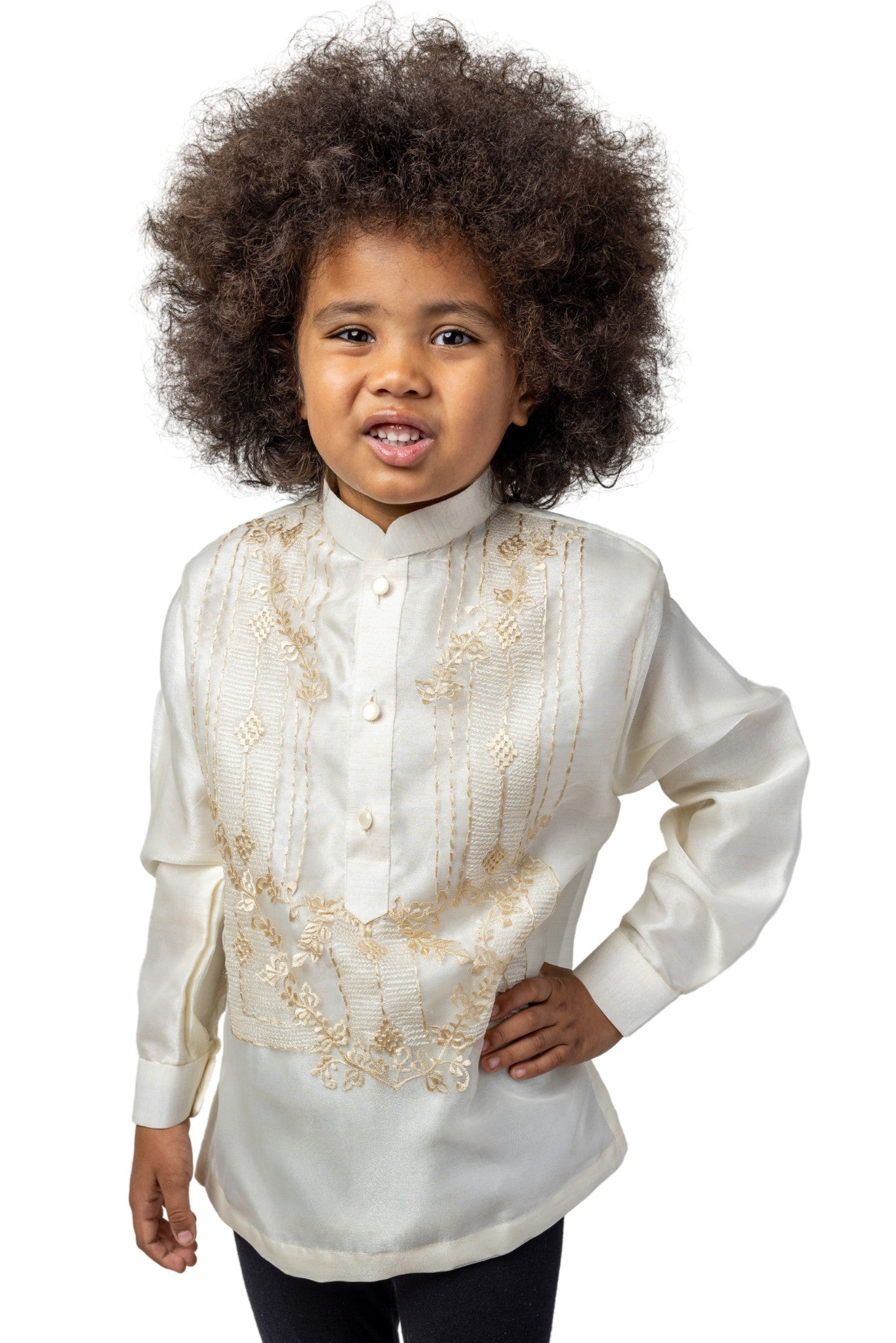 Barong Warehouse - BO01 - Boys' Organza Pina with Lining Barong Tagalog