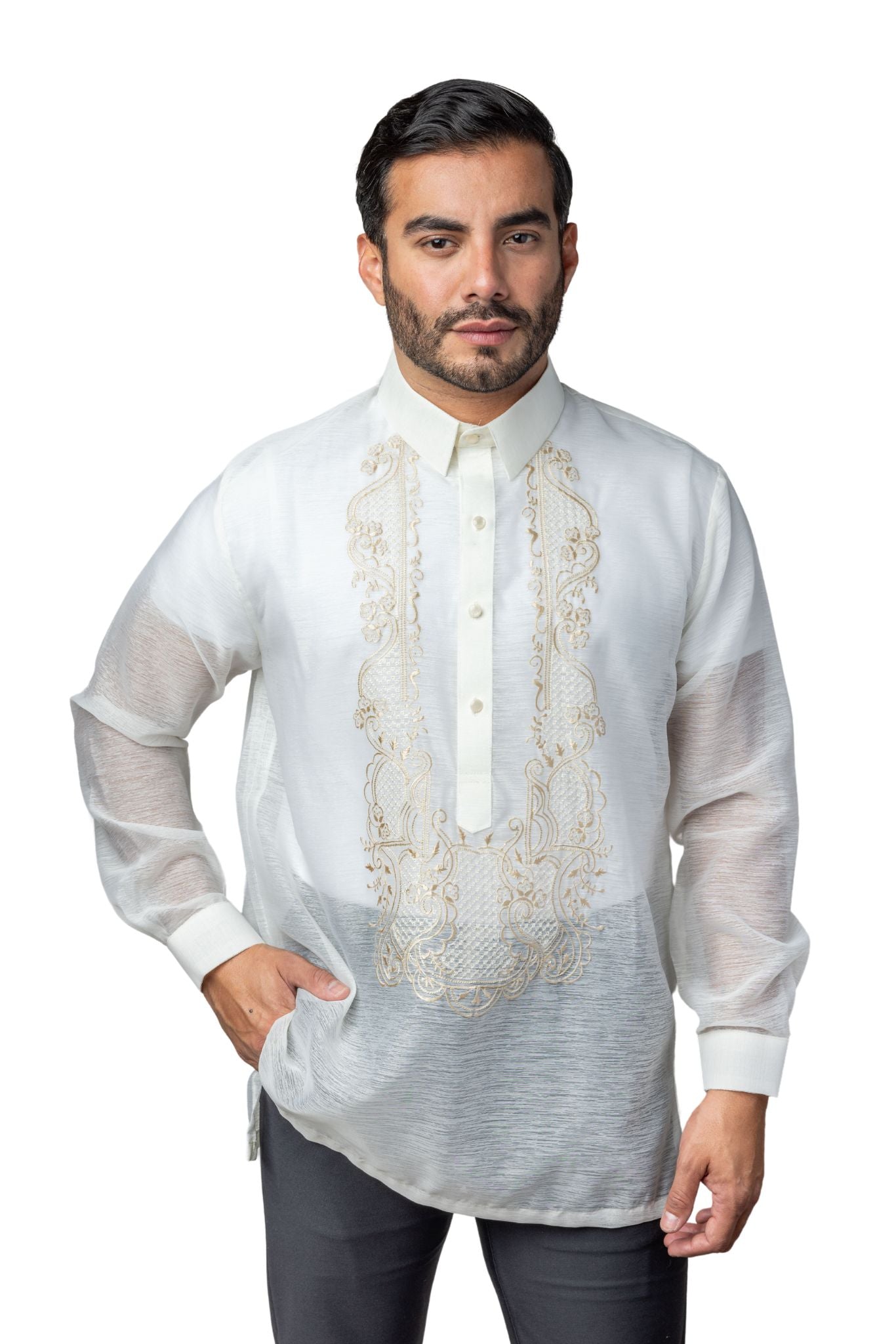 BARONG WAREHOUSE - CB03 - Couple's Barong - Matching Barong Tagalog & Filipiniana