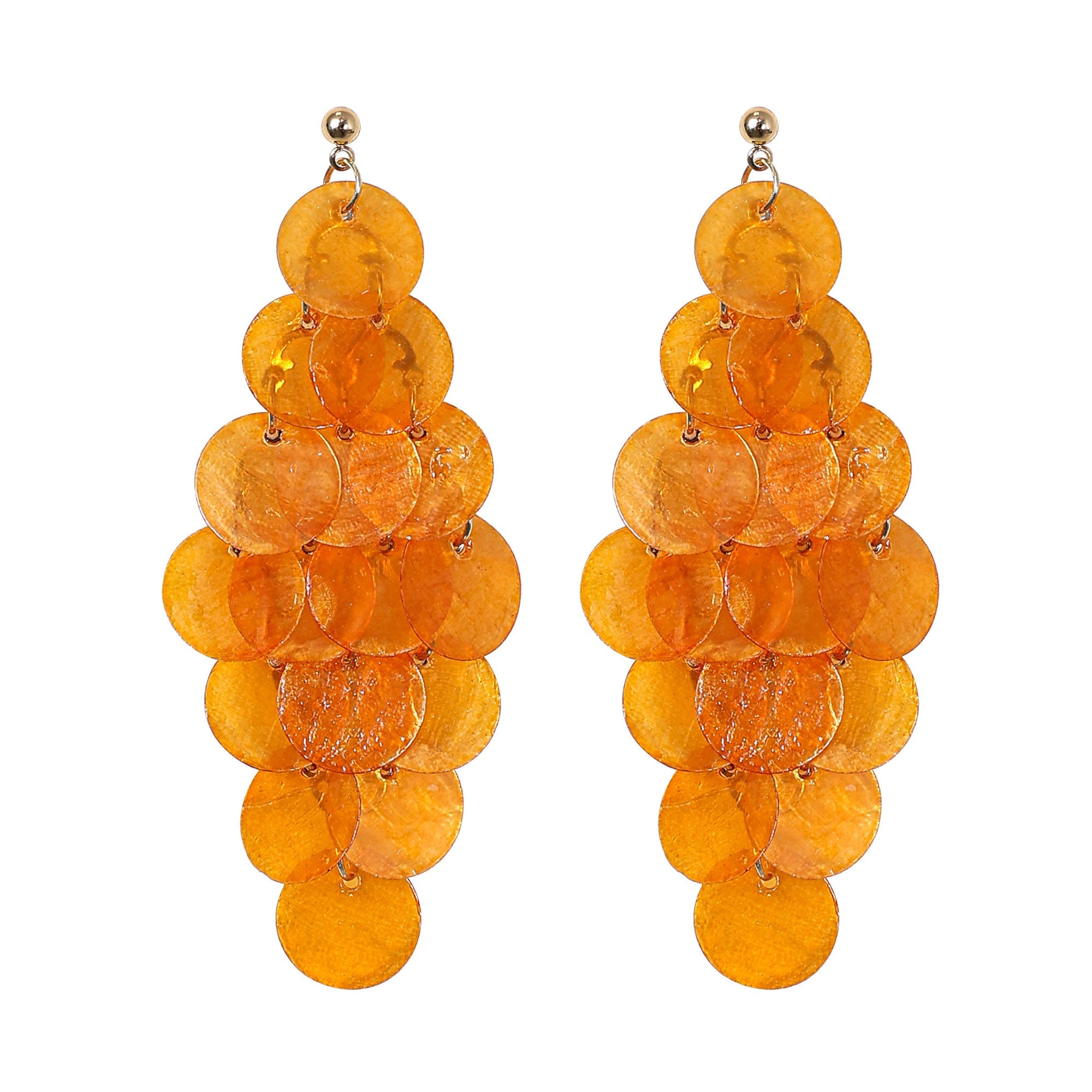 Handcrafted Cascading Capiz Shell Chandelier Earrings
