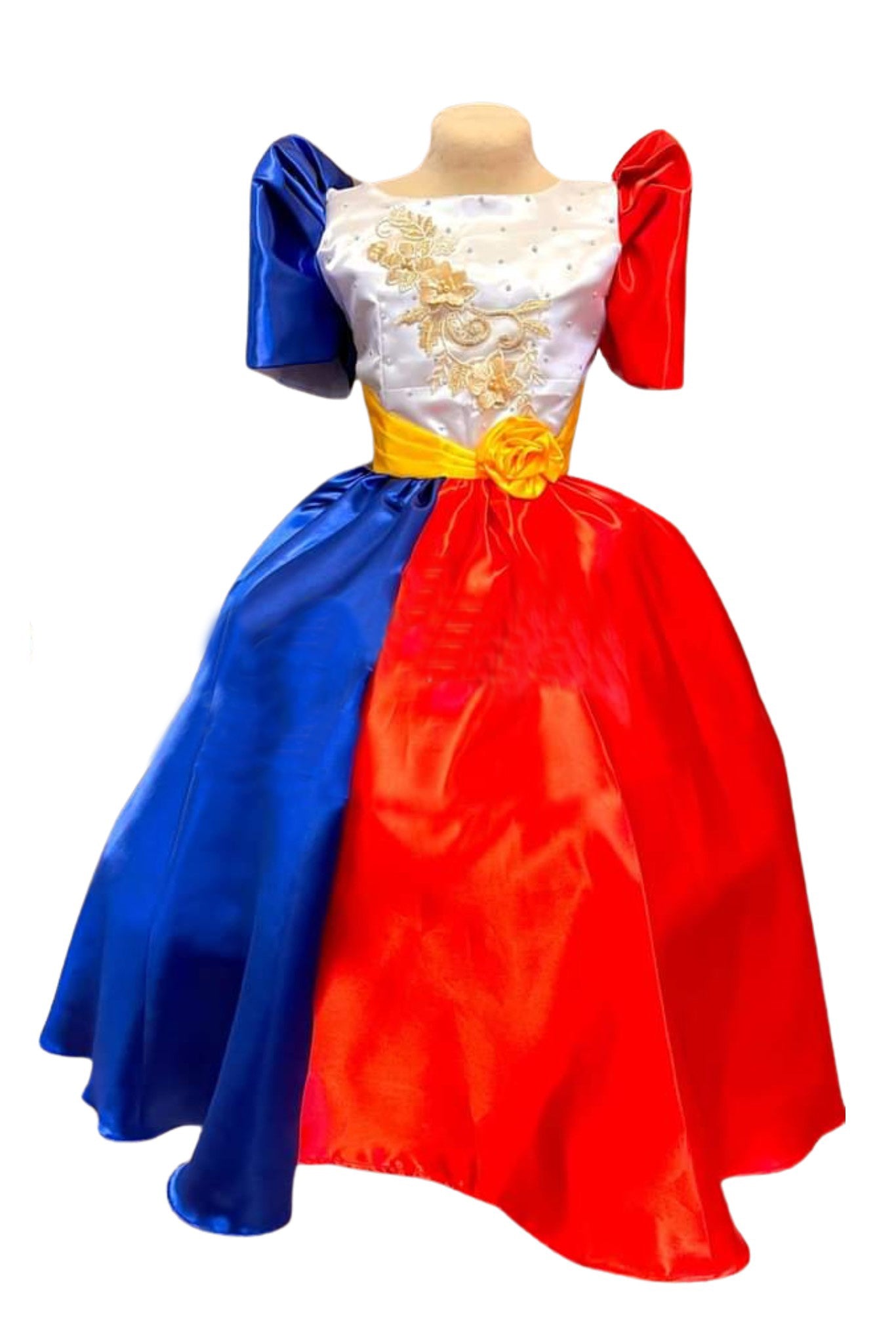 GD01 - Filipiniana Princess Dress Filipino Flag Colors