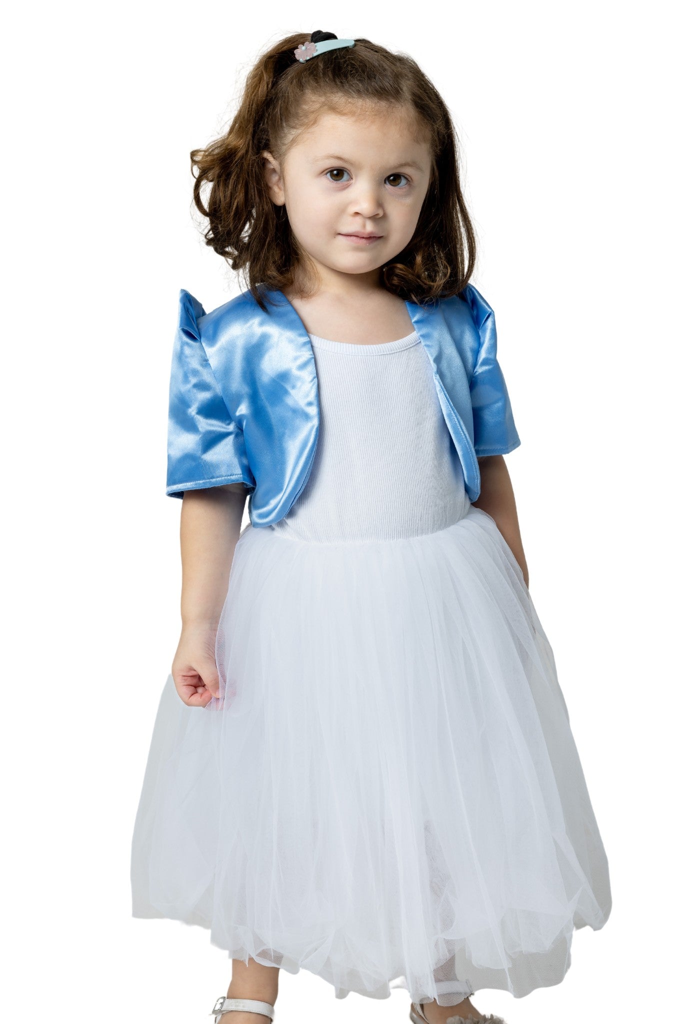 Barong Warehouse - GR04 - Girls' Satin Bolero Blue - Filipiniana