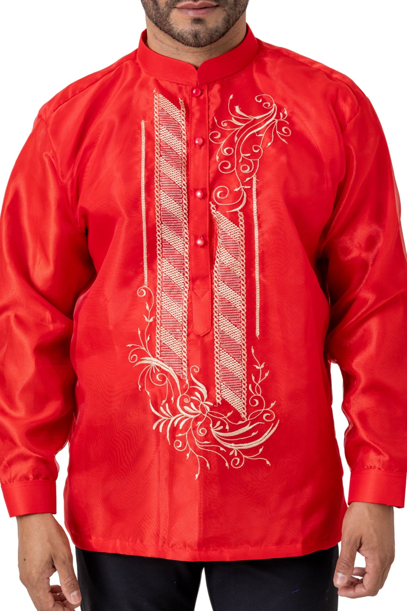 Barong Warehouse - MO58 - Organza Barong Tagalog Red