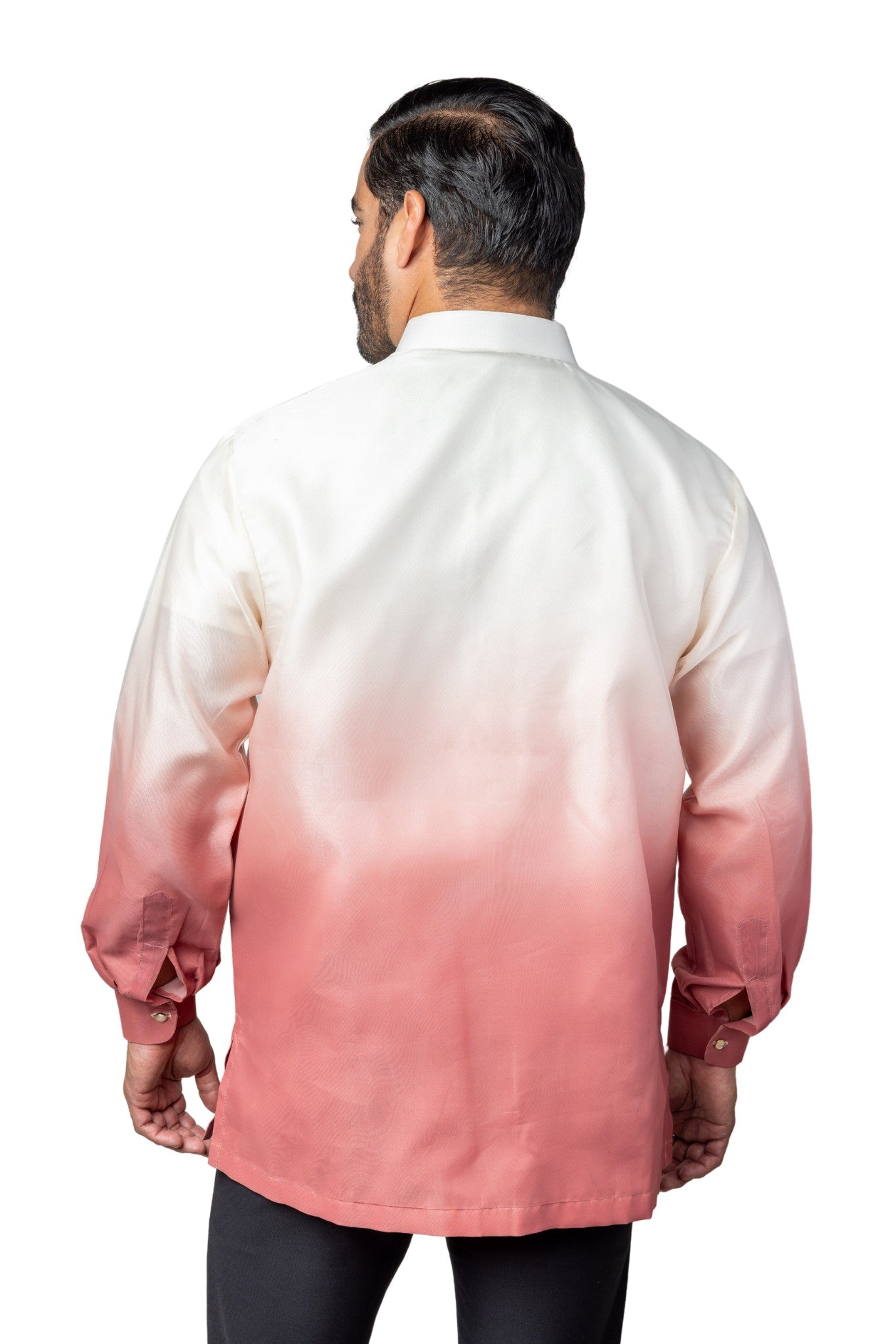 Barong Warehouse - MO38 - Organza Barong Tagalog Monochromatic Old Rose