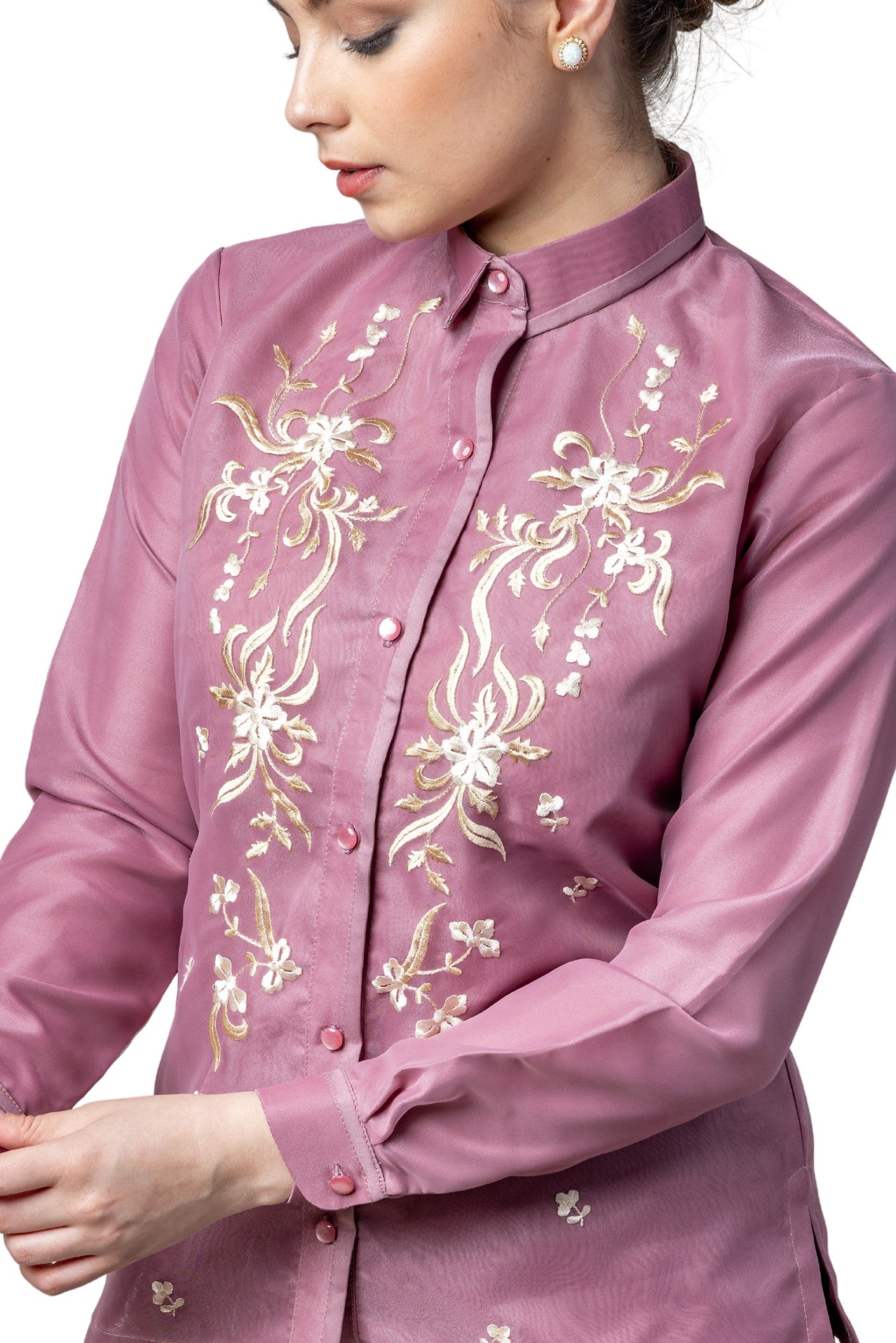 Barong Warehouse - WO11 - Women's Barong Tagalog Pink - Filipiniana