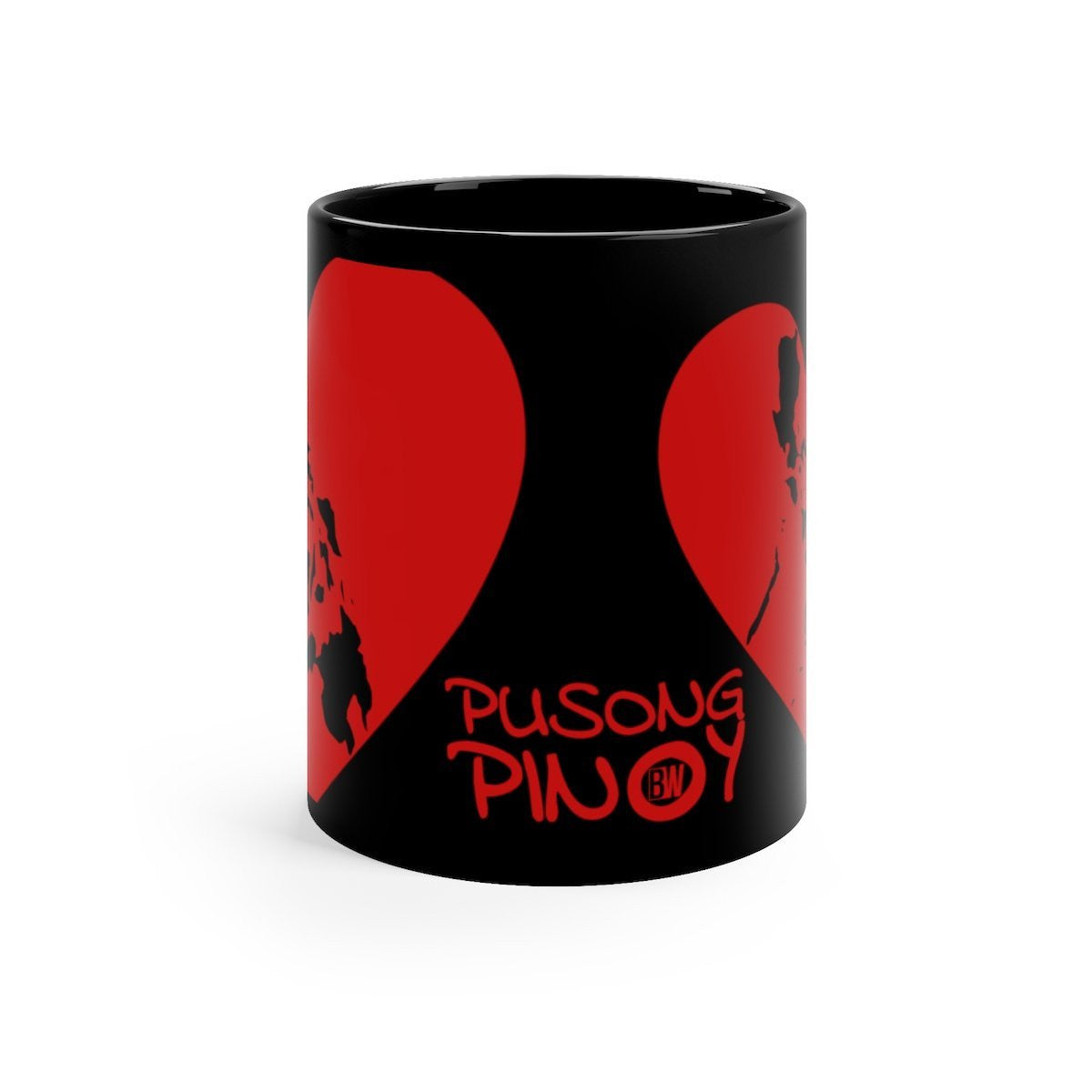 BARONG WAREHOUSE - Pusong Pinoy - Black Mug 11oz