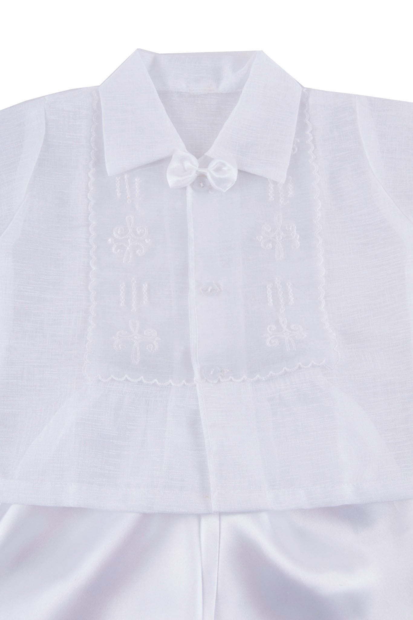 BARONG WAREHOUSE - BS01 - Boys' Baptism Barong Set White