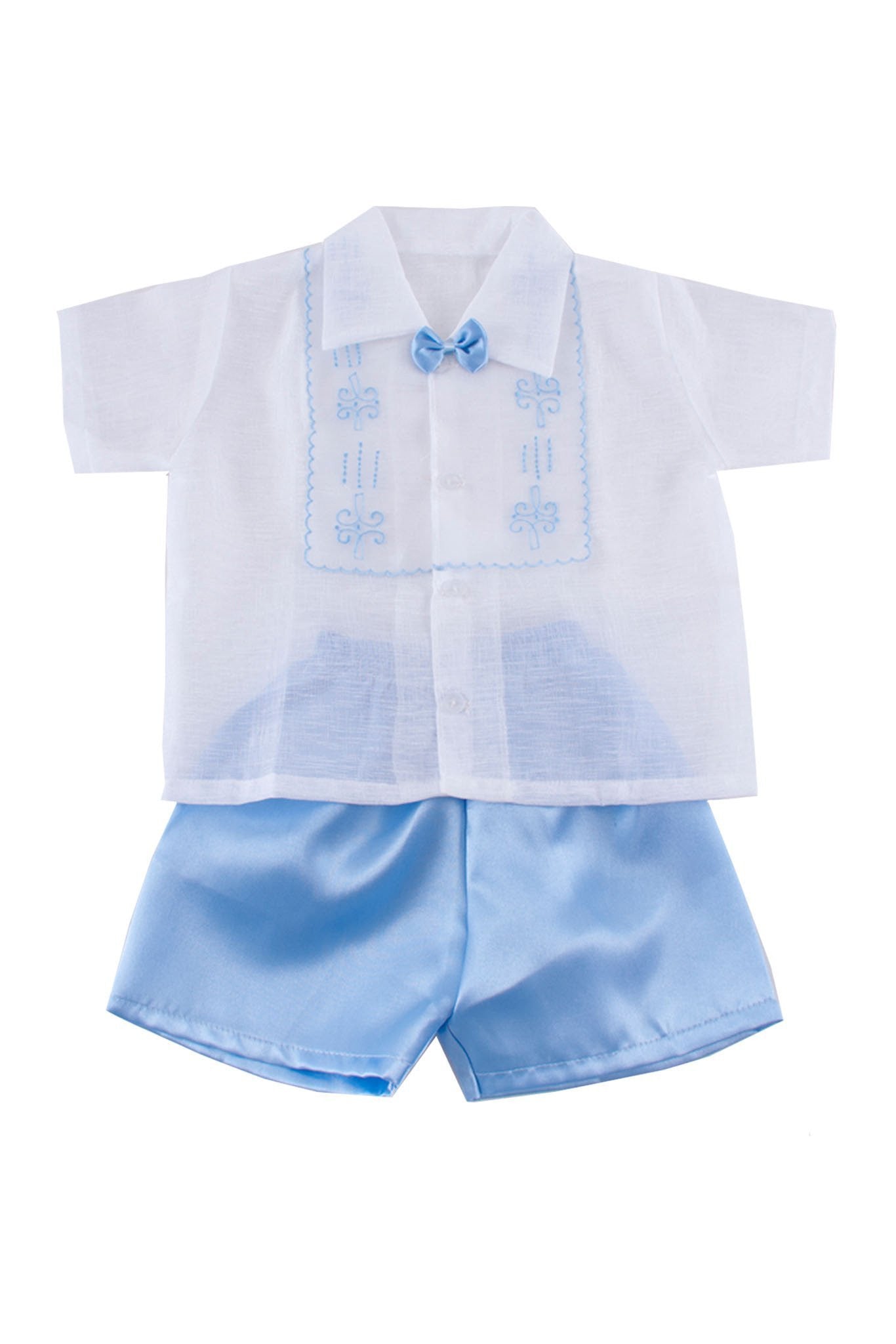 BARONG WAREHOUSE - BS03 - Boys' Baptism Barong Set Blue