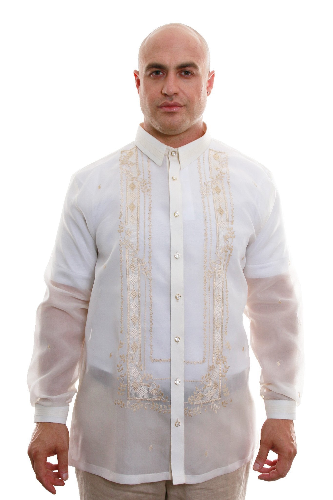 BARONG WAREHOUSE - MJ05 - Big & Tall - Jusi Barong Tagalog Full-Open