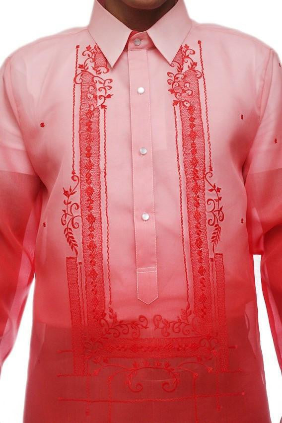 BARONG WAREHOUSE - MJ21 - Jusi Barong Tagalog Monochromatic Red
