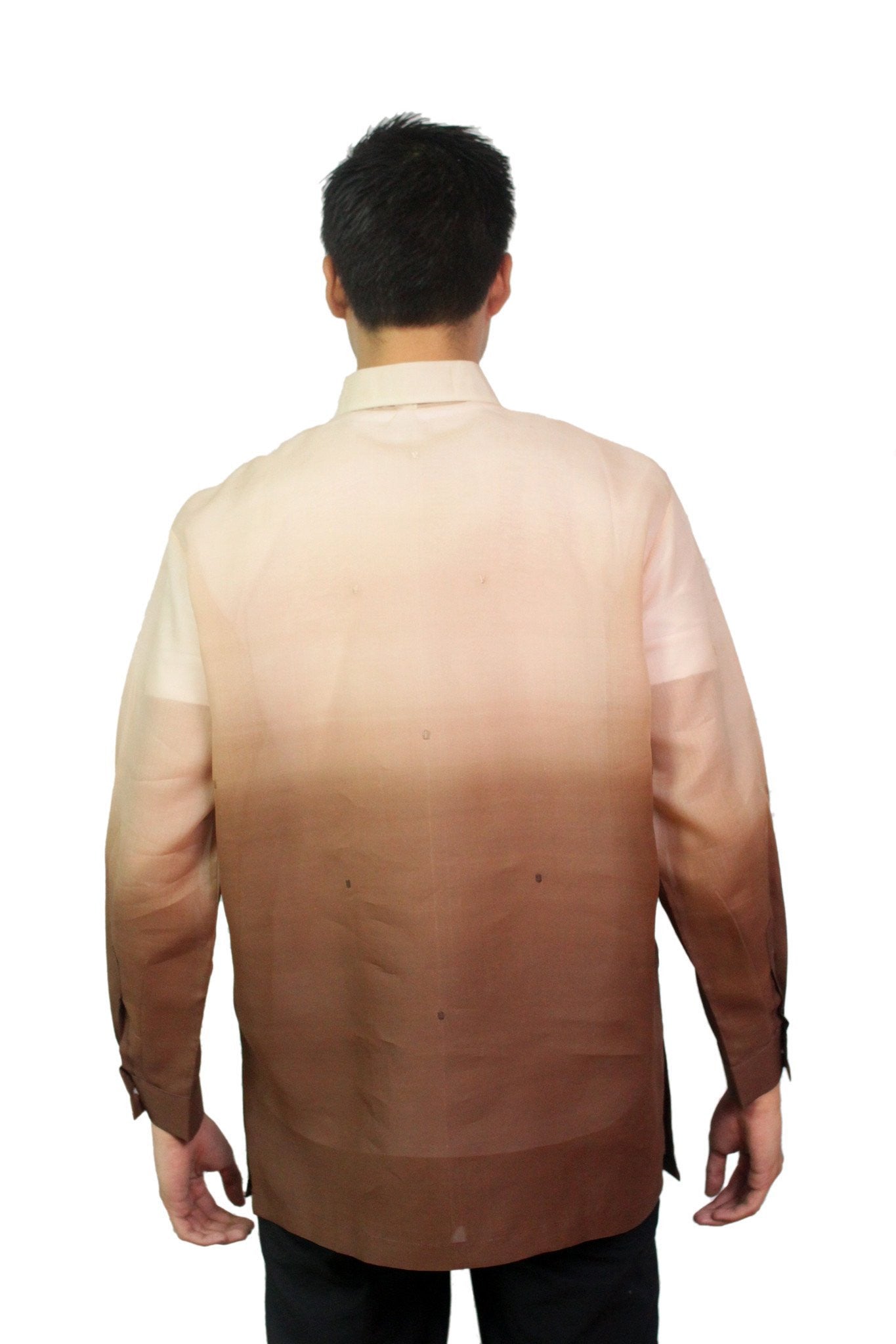 BARONG WAREHOUSE - MJ27 - MADE-TO-ORDER - Jusi Barong Tagalog Monochromatic Brown