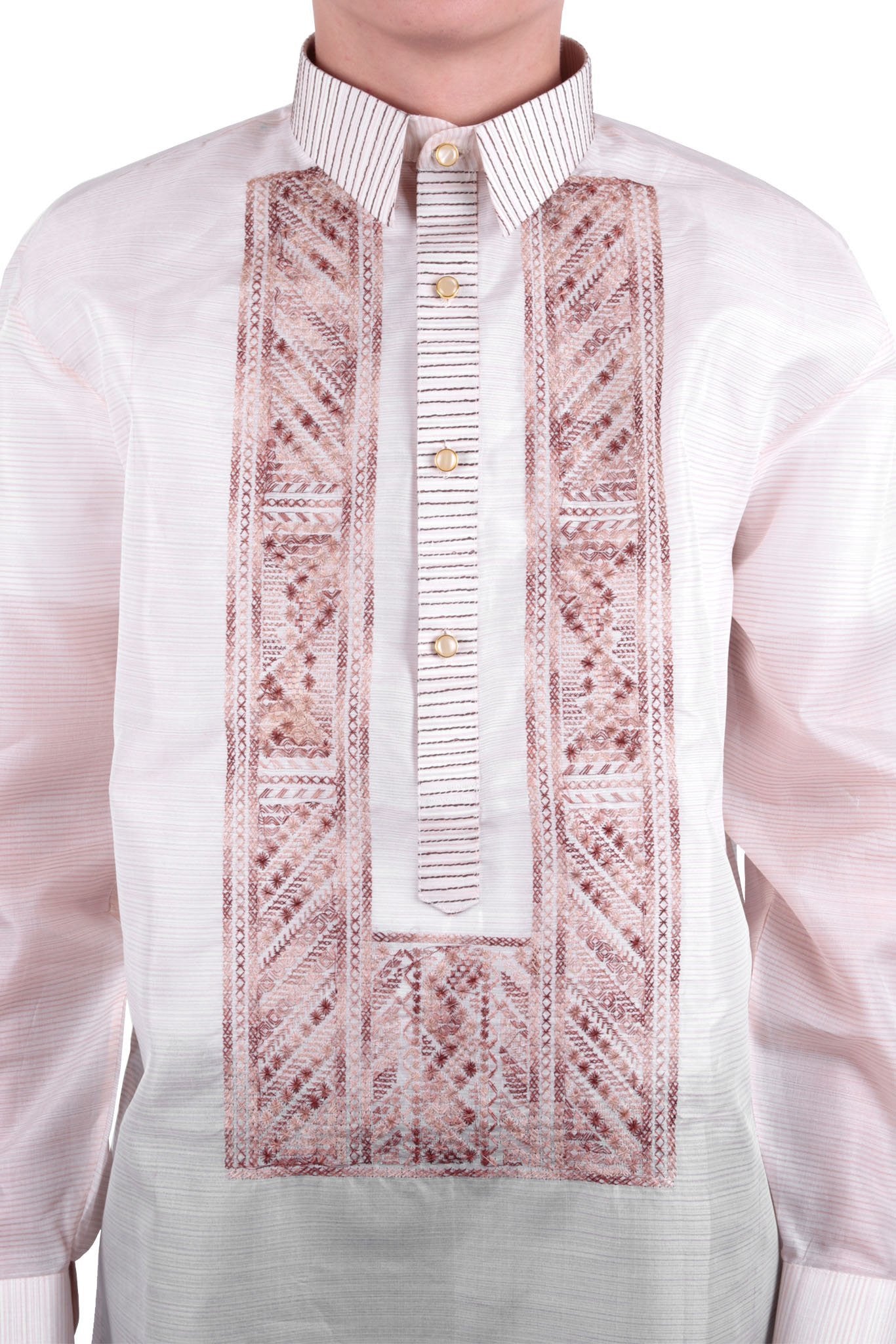 BARONG WAREHOUSE - MJ34 - MADE-TO-ORDER - Jusi Pina Barong Tagalog Ethnic Burda