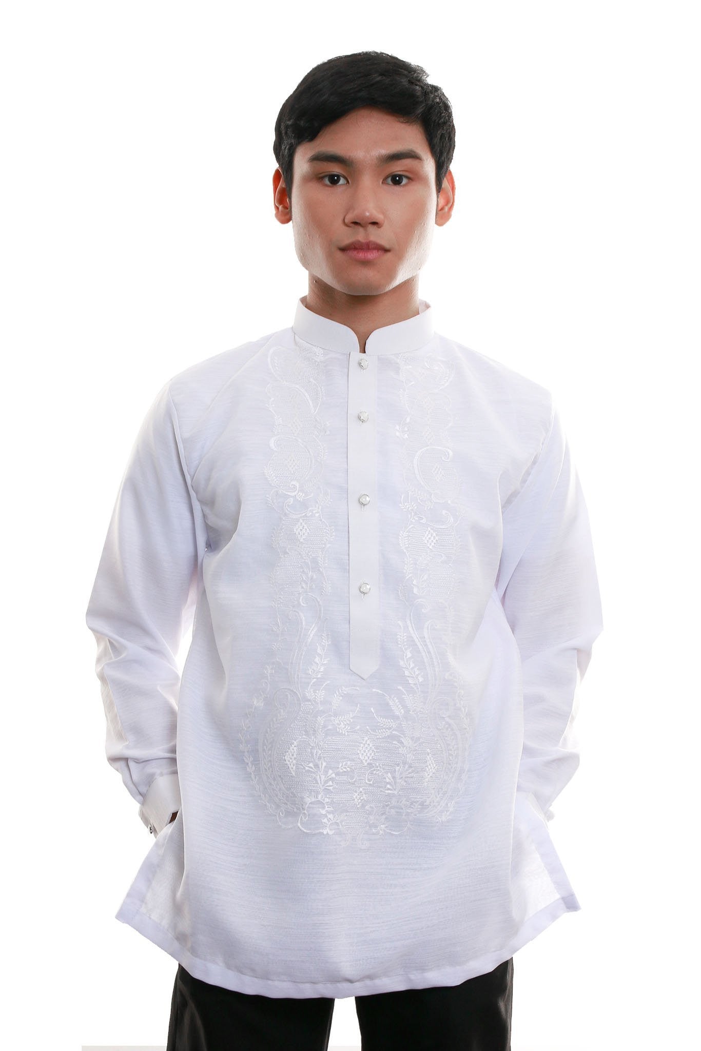 BARONG WAREHOUSE - ML05 - Jusilyn Barong Tagalog with Lining White