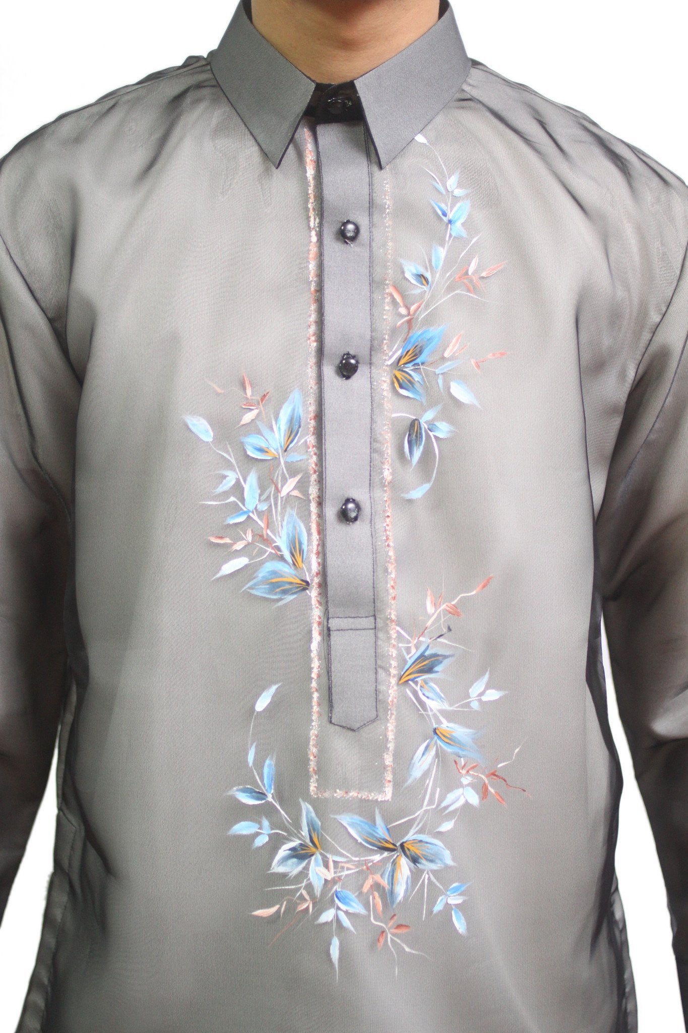 BARONG WAREHOUSE - MO09 - Organza Painting Barong Tagalog with Lining