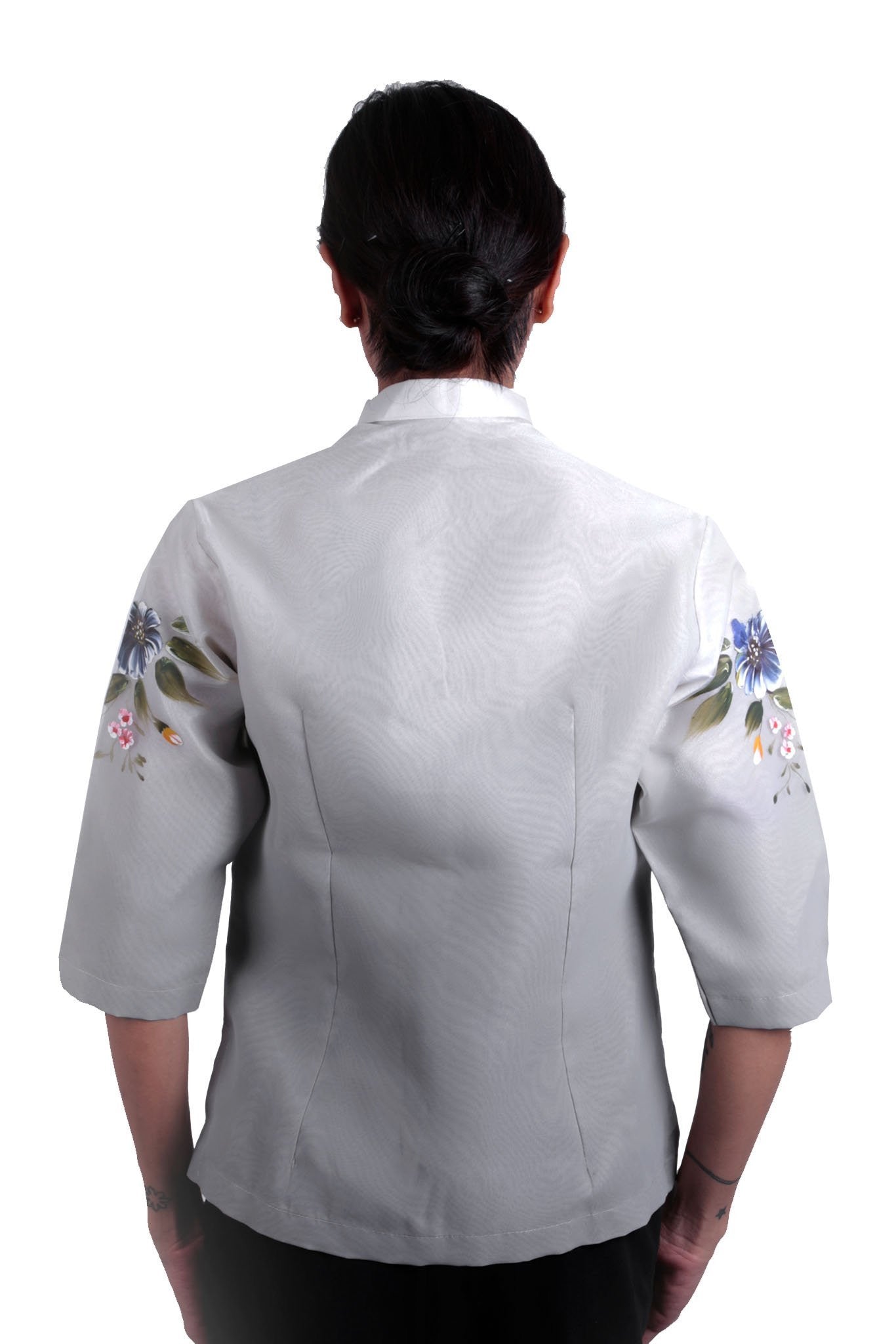 BARONG WAREHOUSE - WO07 - MADE-TO-ORDER - Women's Barong Tagalog Gray - Filipiniana