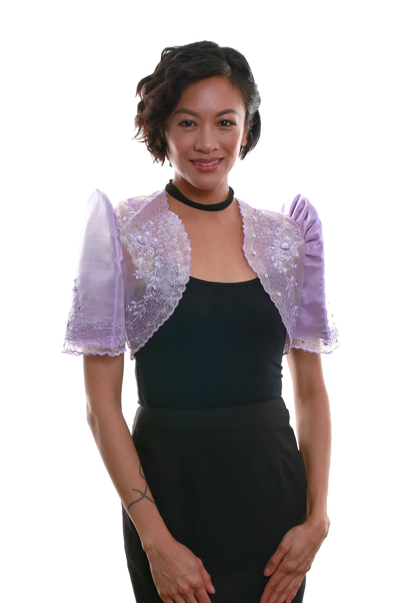 BARONG WAREHOUSE - WR09 - Mestiza Bolero Lavender - Filipiniana