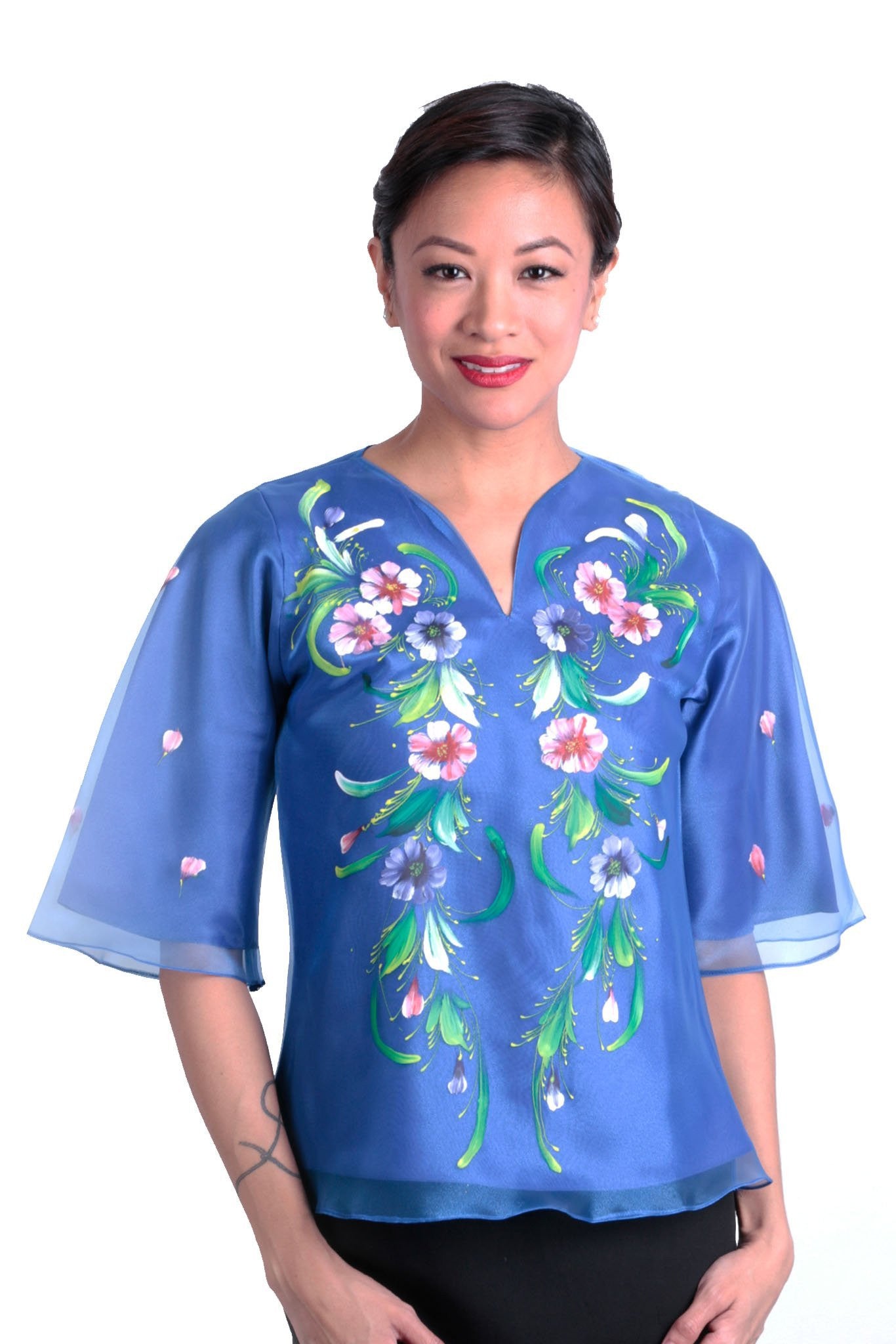 BARONG WAREHOUSE - WK14 - Painting Kimona Blue - Filipiniana