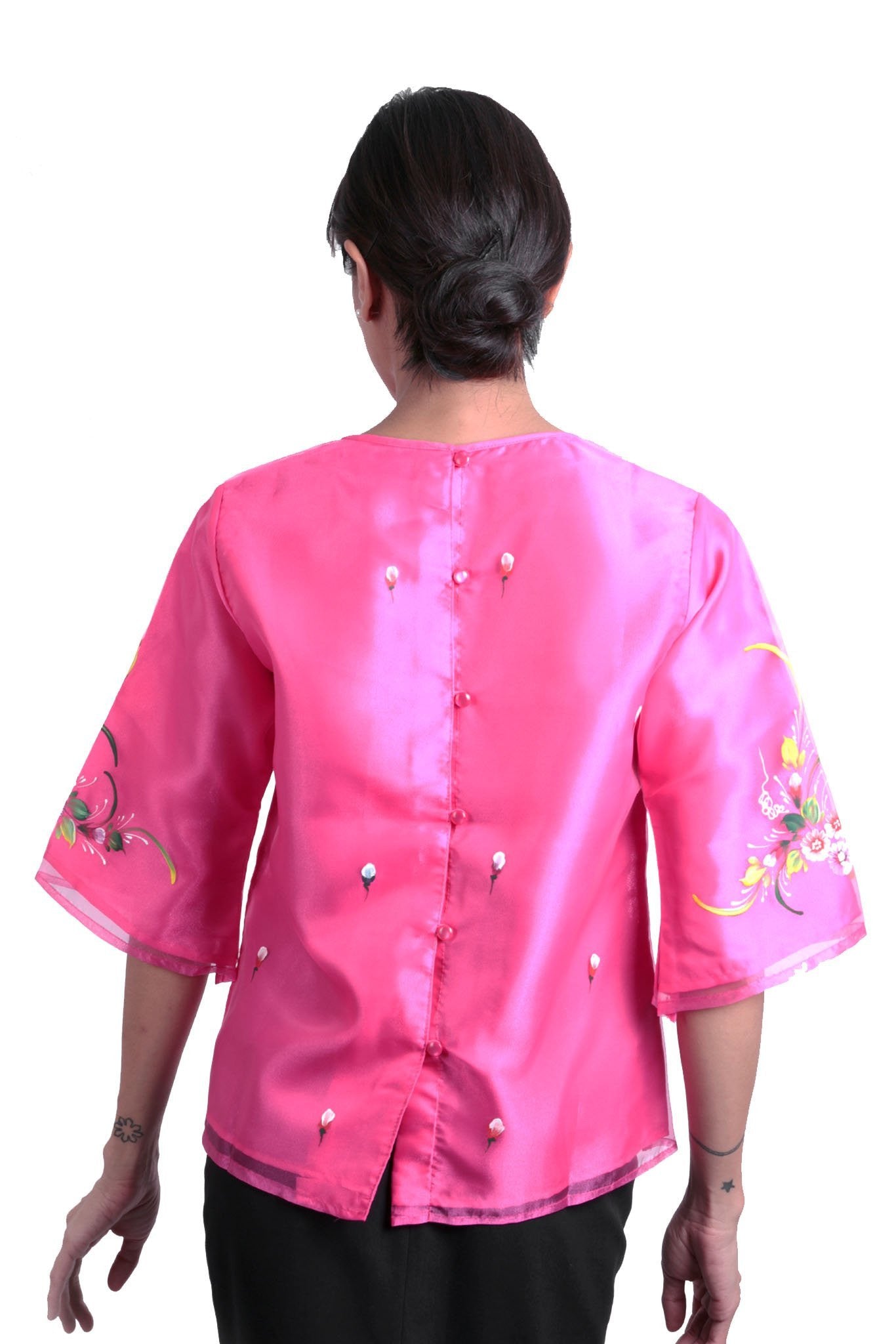 BARONG WAREHOUSE - WK17 - Round Neck Kimona Fuchsia - Filipiniana