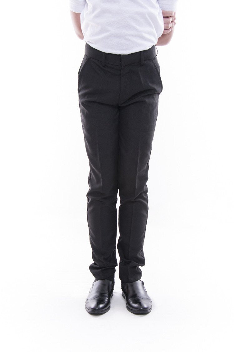 BARONG WAREHOUSE - BP01 - PRE-ORDER - Boy's Skinny Fit Formal Slacks Black
