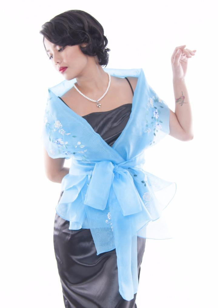 BARONG WAREHOUSE - WW05 - Filipiniana Wrap-Around Light Blue
