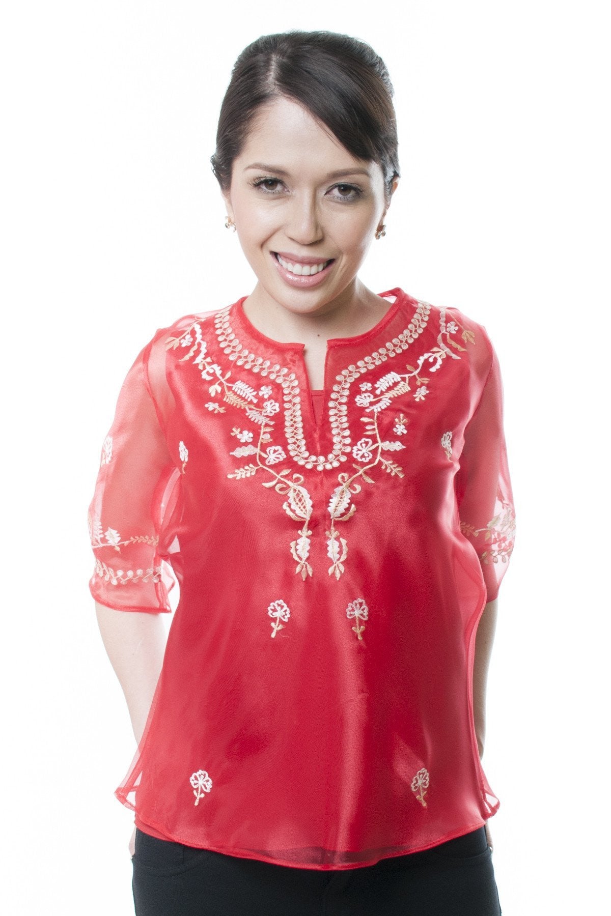 BARONG WAREHOUSE - WK02 - Classic Kimona Red - Filipiniana