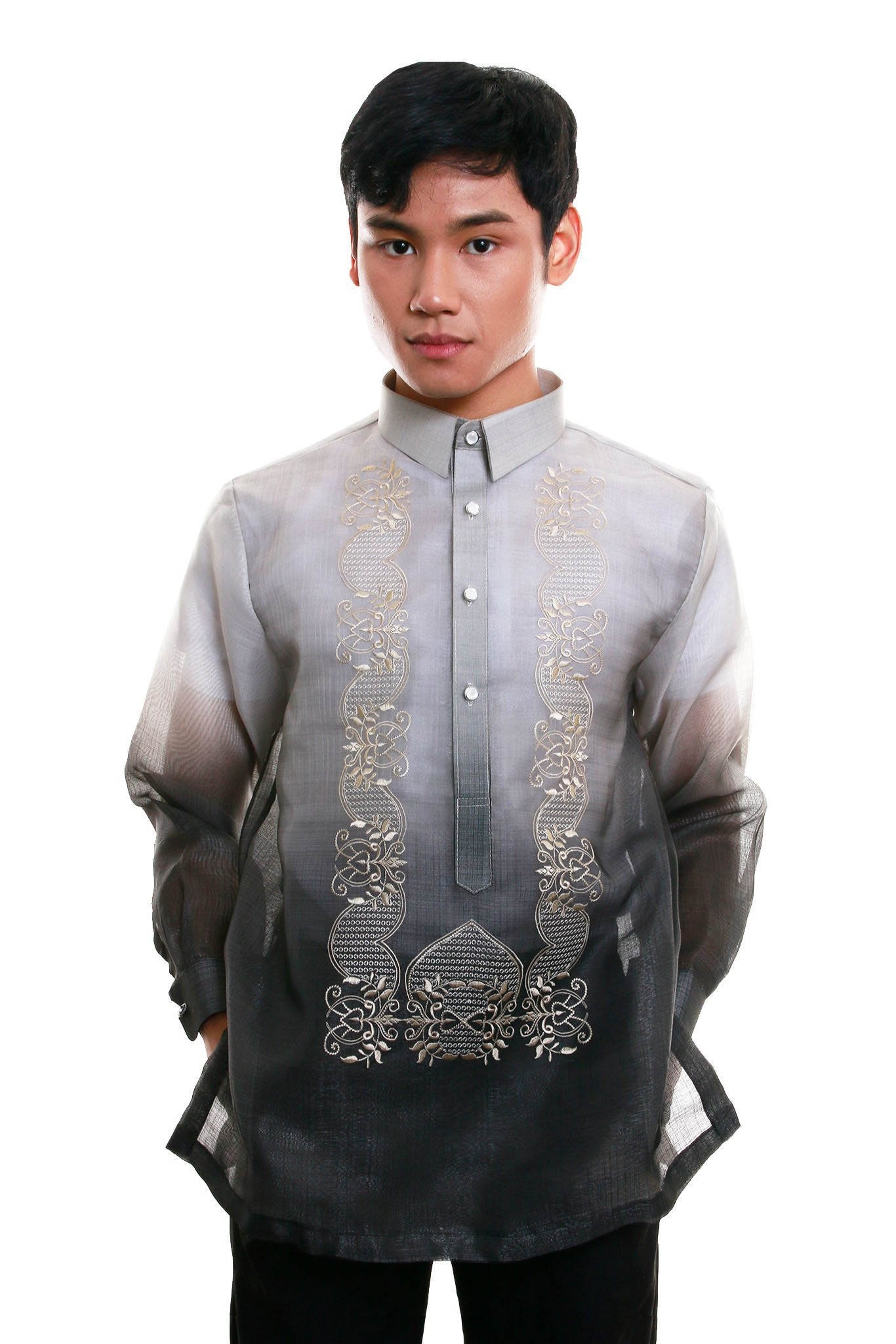 BARONG WAREHOUSE - MC08 - MADE-TO-ORDER - Cocoon Pina Barong Tagalog Gray