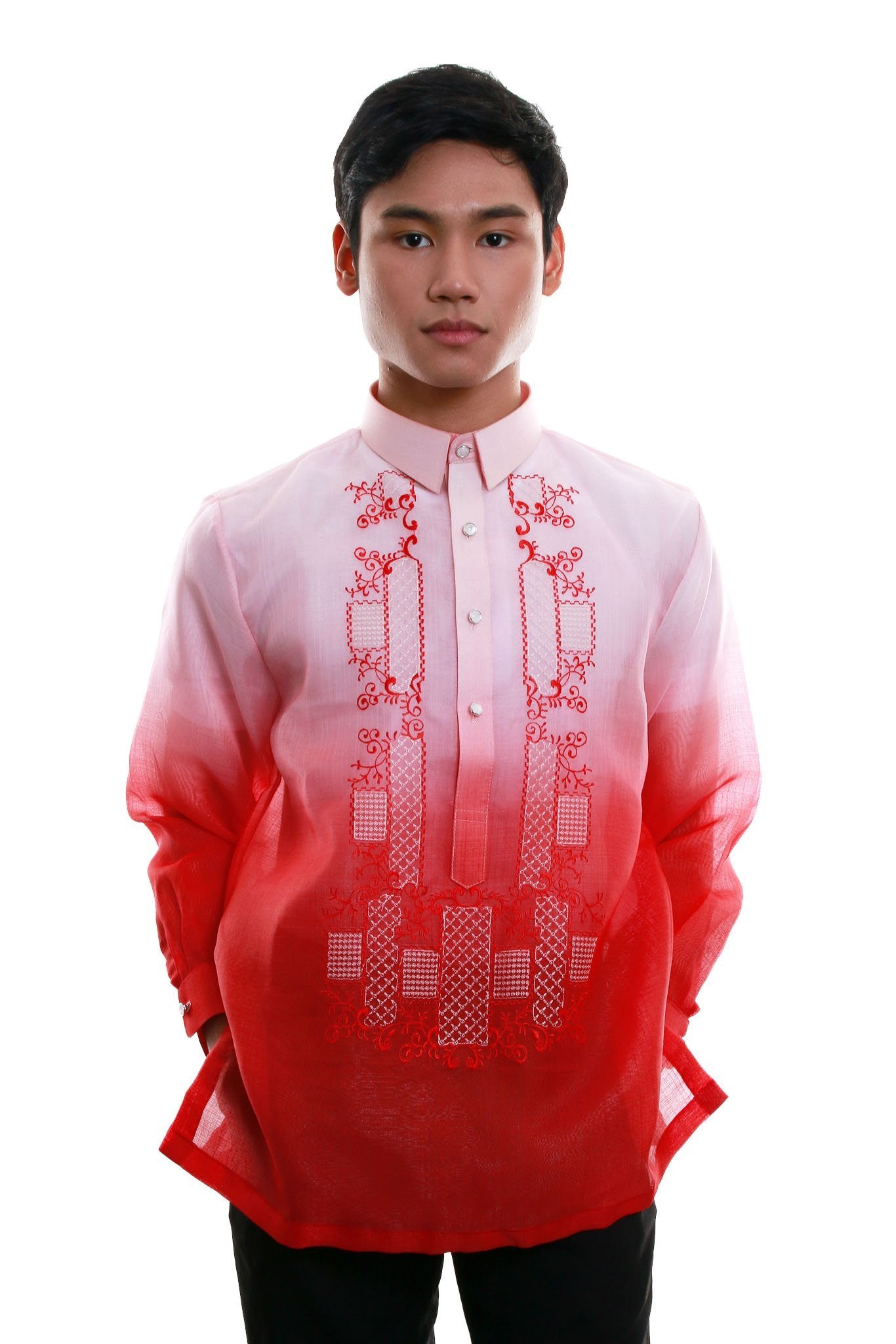 BARONG WAREHOUSE - MC05 - MADE-TO-ORDER - Cocoon Pina Barong Tagalog Red