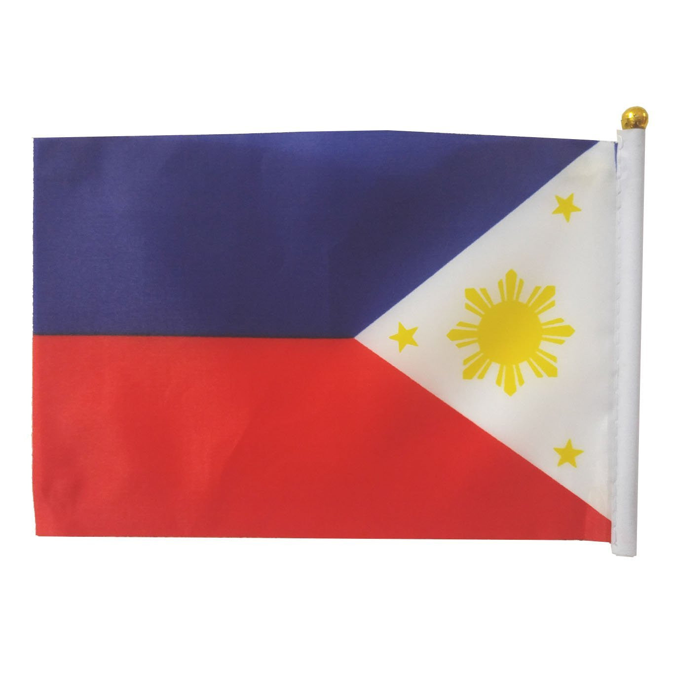 BARONG WAREHOUSE - FH14 - Filipino Flag - 12" Tall with Pole & Base
