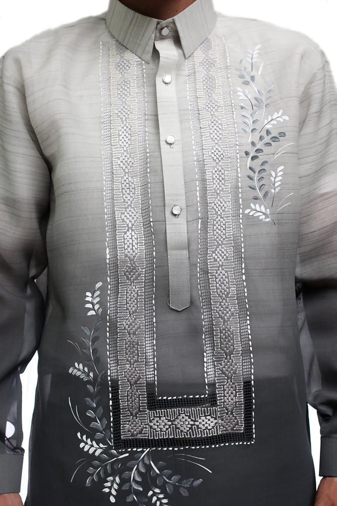 BARONG WAREHOUSE - MJ11 - Jusi Pina Barong Tagalog Monochromatic Gray