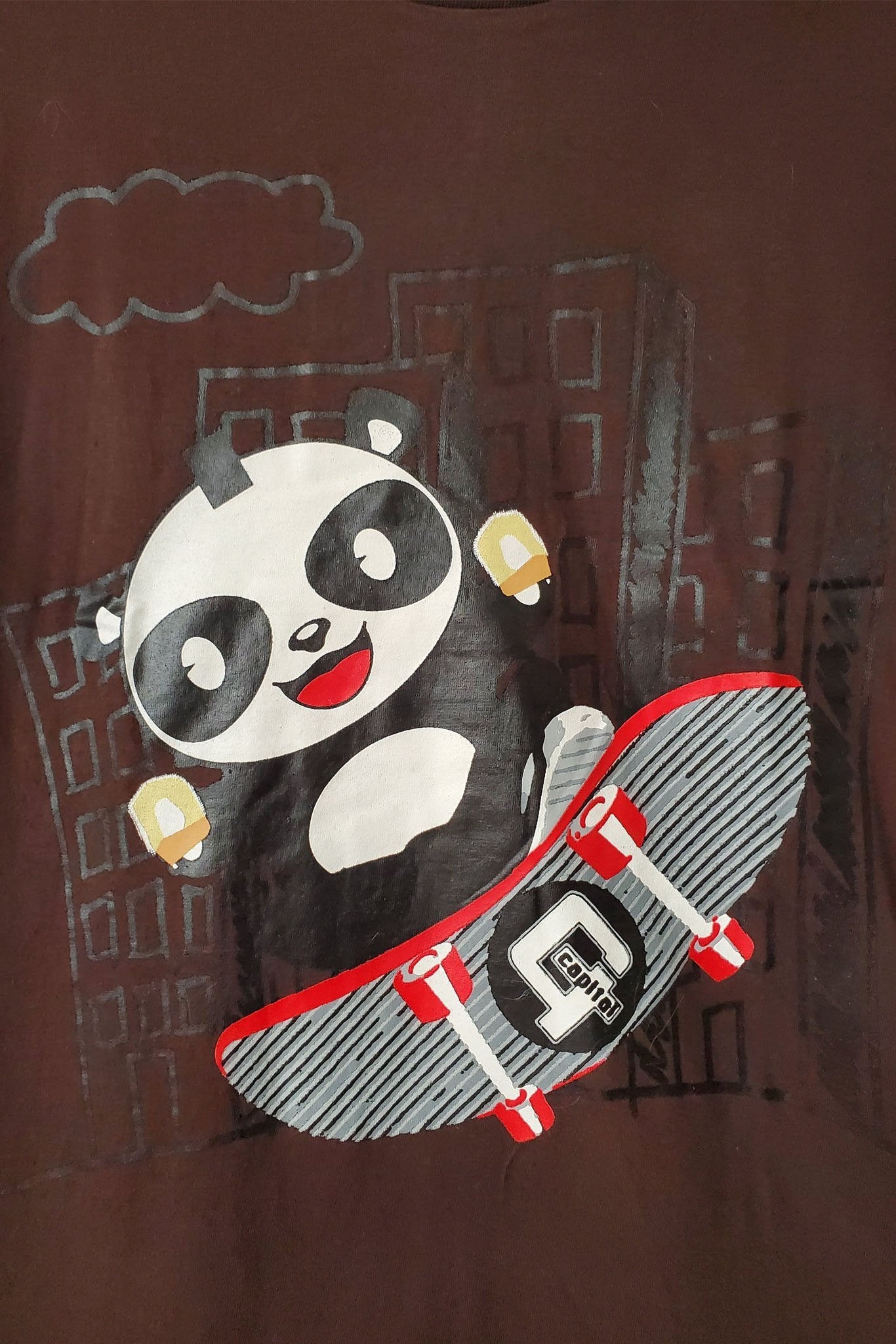 BARONG WAREHOUSE - Capital G - Panda Skate Brown Tee