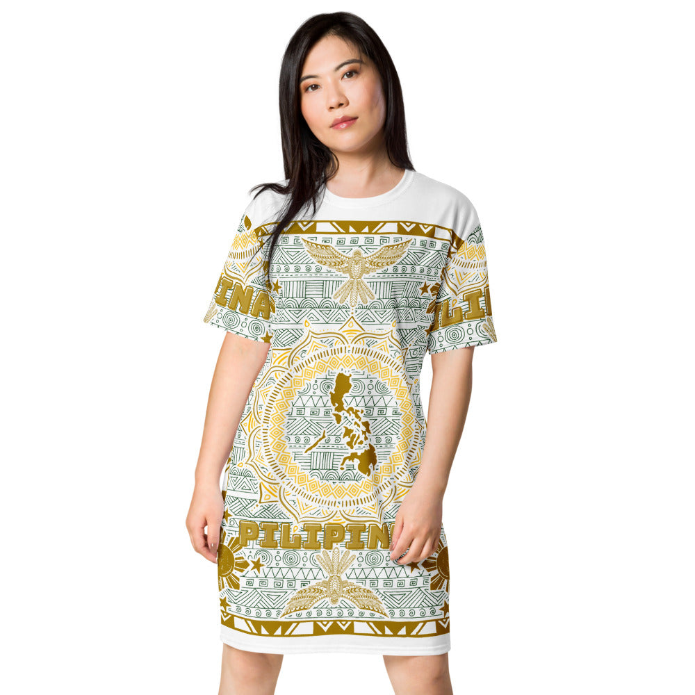 BARONG WAREHOUSE - Graphic Philippine Map, Sun, Stars, and Eagle T-shirt Dress