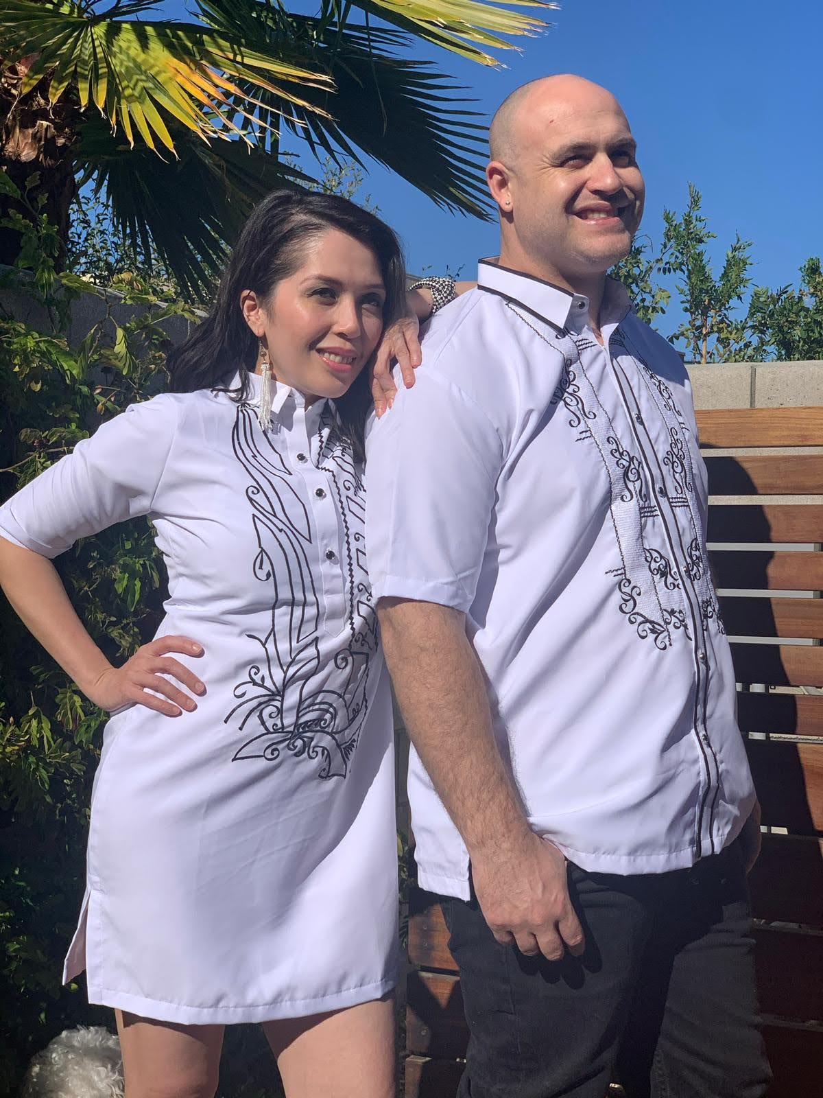 Barong Warehouse - CB02 - Couple's Barong - Matching Barong Tagalog & Filipiniana Barong Dress