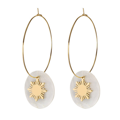 Philippine Sun and Capiz Hoop Earrings