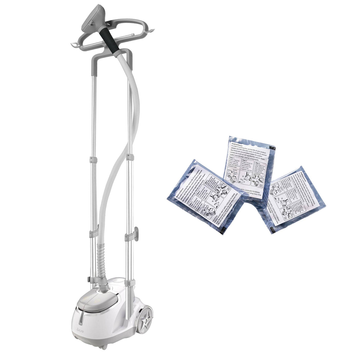 Professional Dual-Bar Garment Steamer w/ Bonus 3pc Descaler