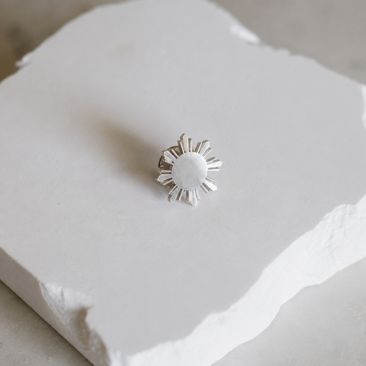 Stainless Philippine Sun Lapel Pin