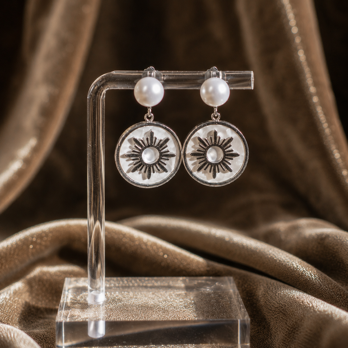 Mother of Pearl Philippine Sun Earrings