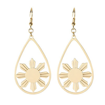 Philippine Sun Teardrop Dangle Earrings