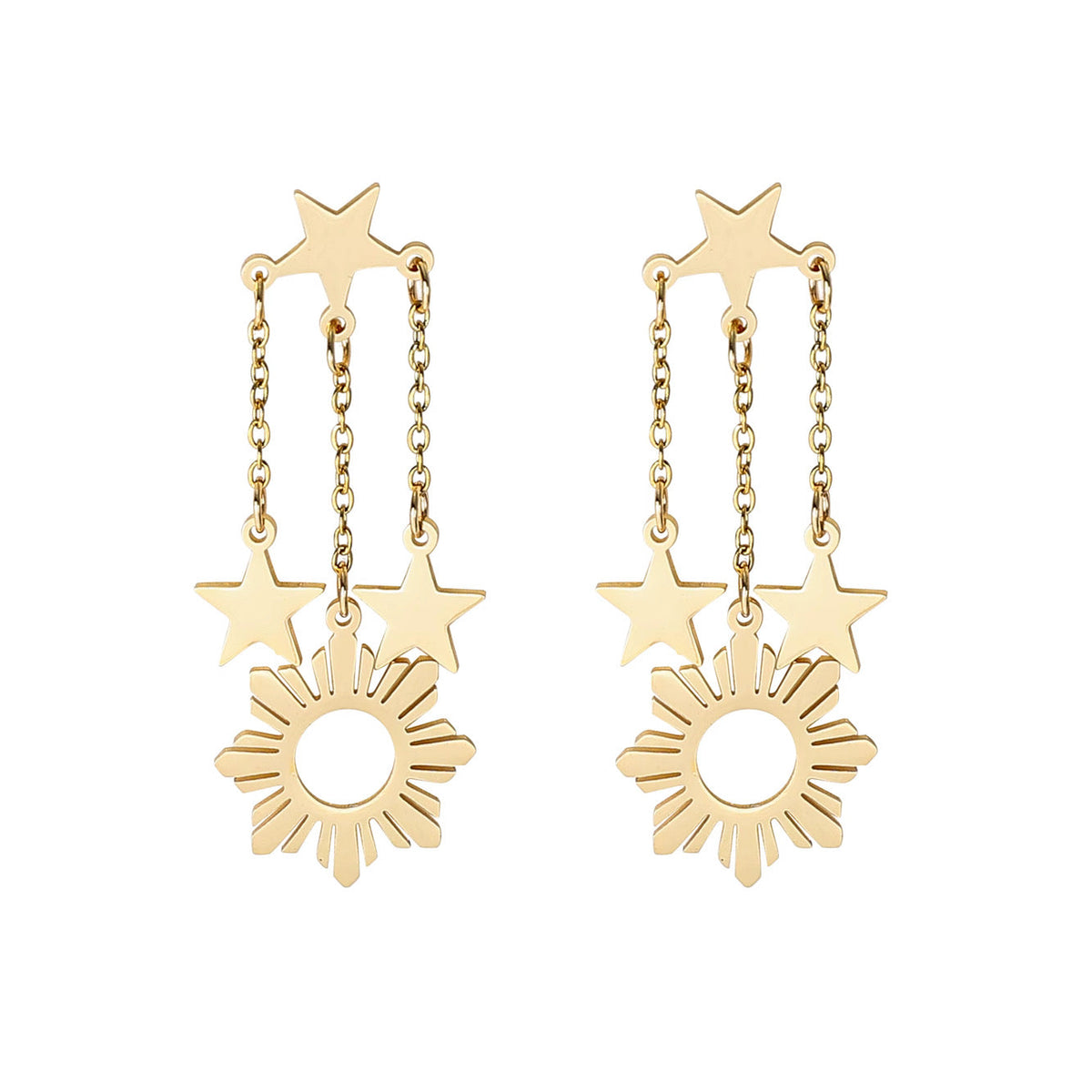 Philippine Sun and Stars Dangle Earrings