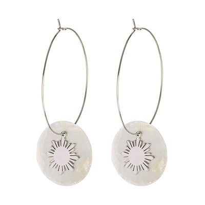 Philippine Sun and Capiz Hoop Earrings