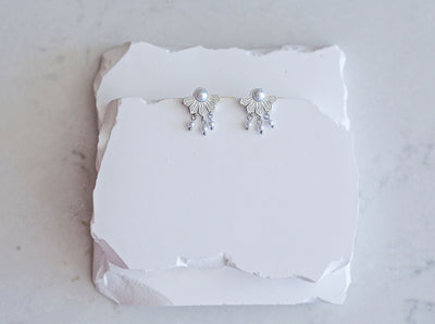 Half Philippine Sun and Pearl Earrings