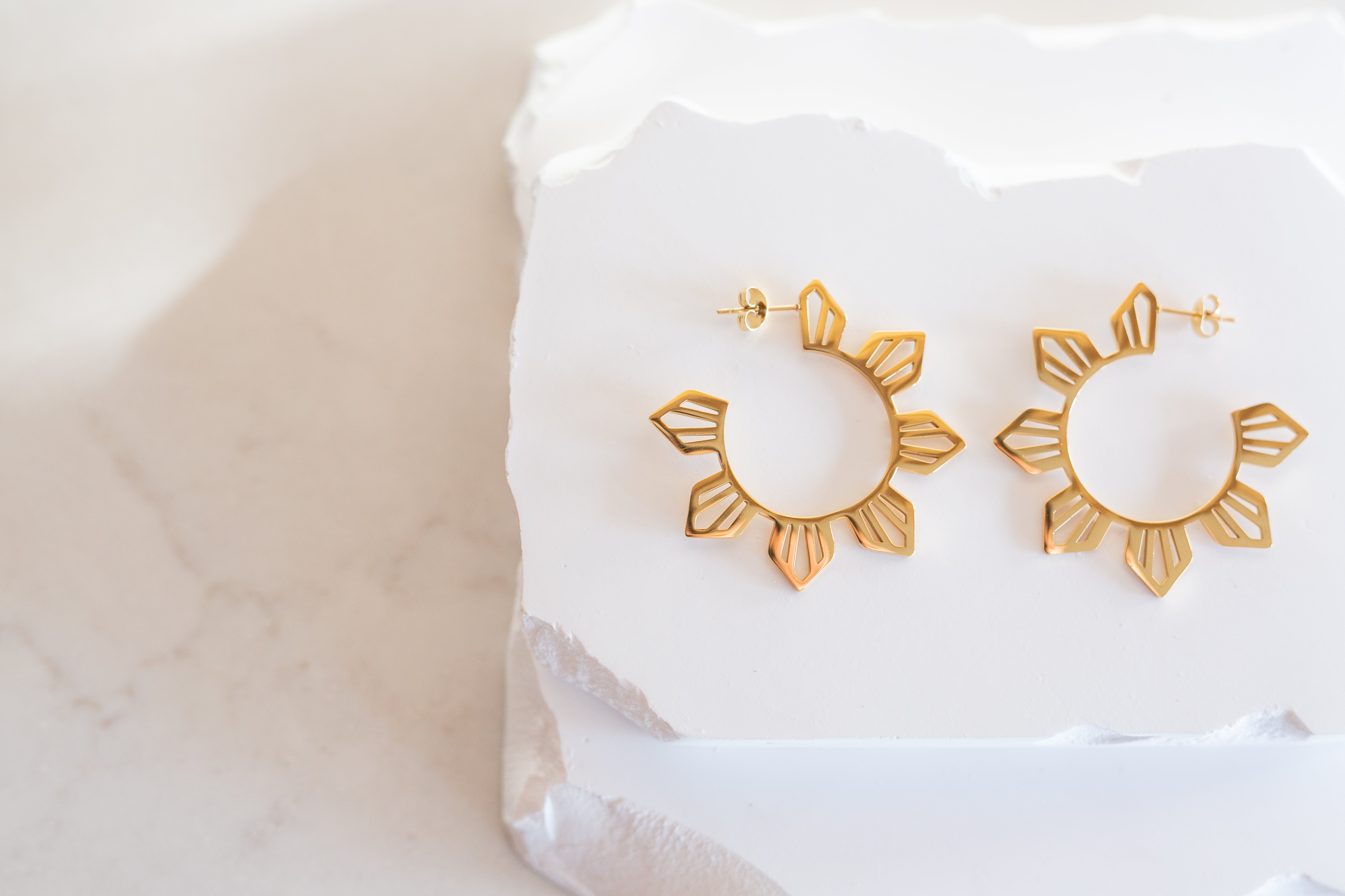 Statement Philippine Sun Hoop Earrings