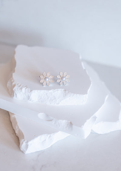 Philippine Sun and Pearl Stud Earrings