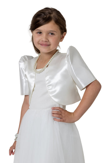 Barong Warehouse - AR06 - Girls' Satin Bolero Beige - Filipiniana