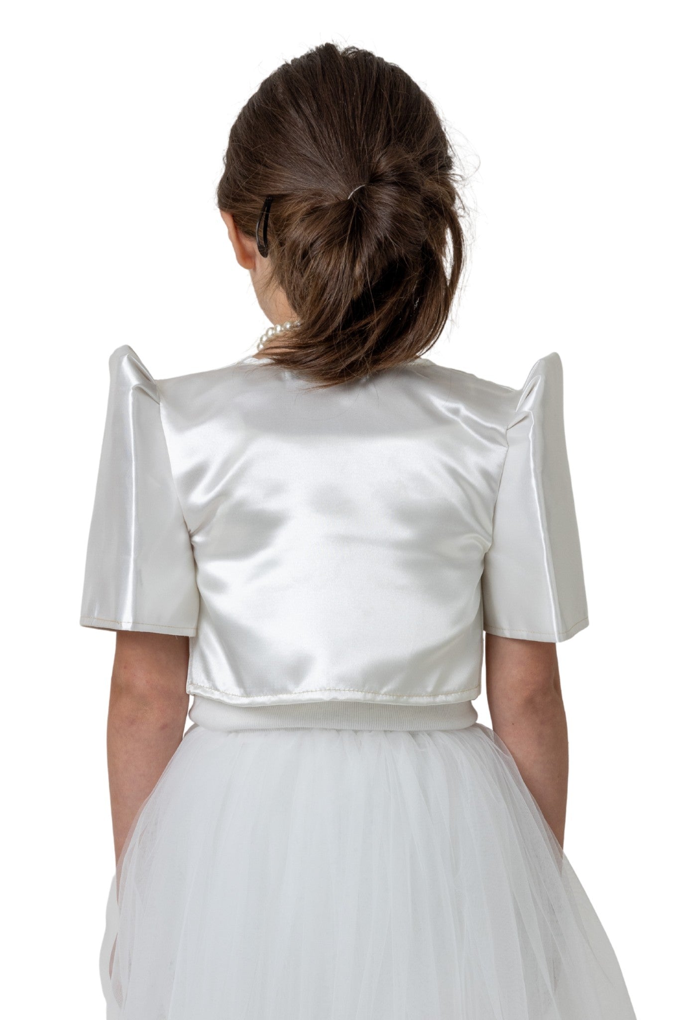 Barong Warehouse - AR06 - Girls' Satin Bolero Beige - Filipiniana