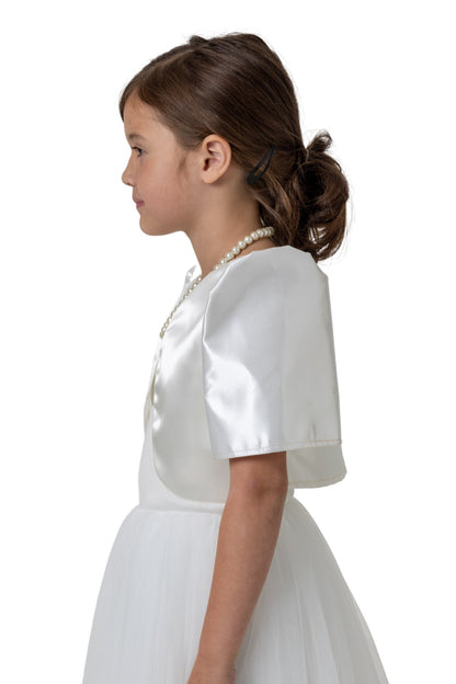 Barong Warehouse - AR06 - Girls' Satin Bolero Beige - Filipiniana